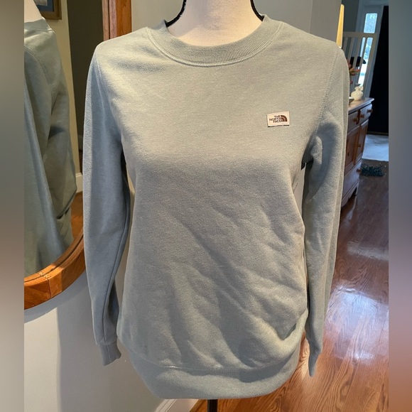 The North Face Crew Neck Sweatshirt Women’s Small Petite, Light Blue Green - Picture 1 of 8